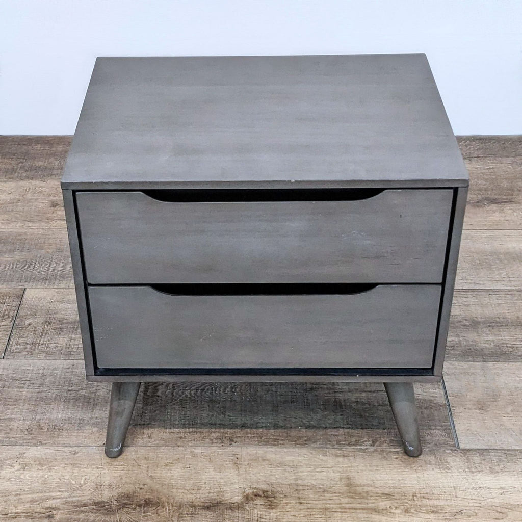 Furniture of America Lennart Gray Two Drawer Nightstand