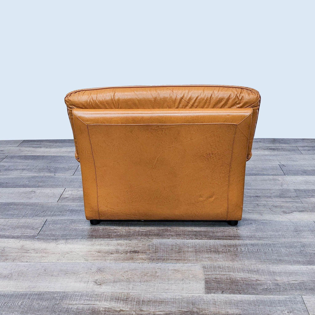 Luxurious Leather Club Chair in Caramel Brown