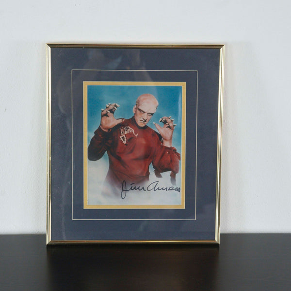 1. Framed and hand-signed autographed 13.5" x 15.5" movie photo from Reperch, showing a costumed character.