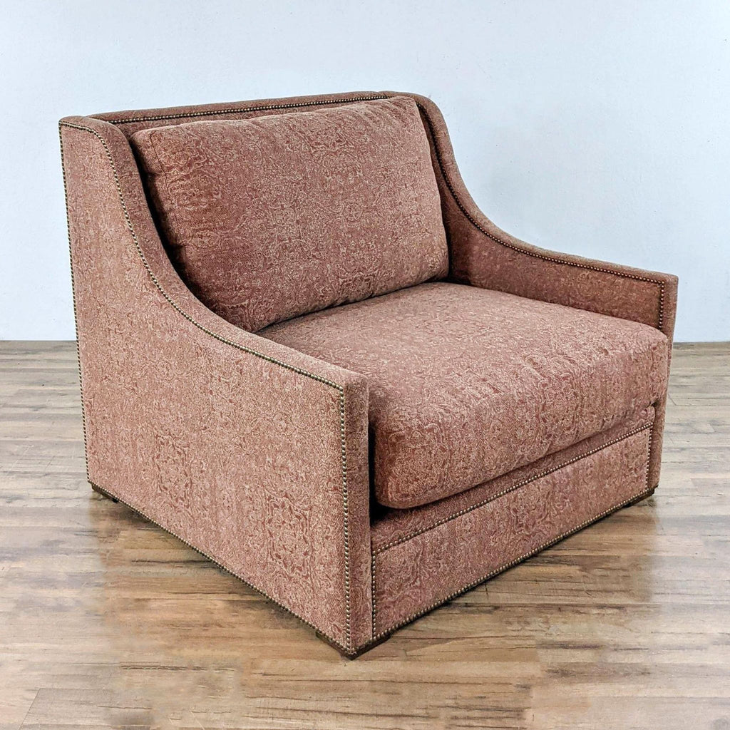 Single Reperch lounge chair showcasing its design and fabric texture.