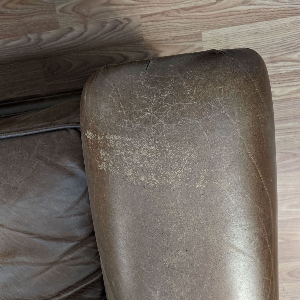 Pottery Barn by Mitchell Gold Brown Leather Armchair and Ottoman