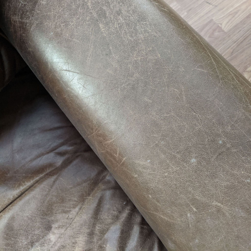 Pottery Barn by Mitchell Gold Brown Leather Armchair and Ottoman