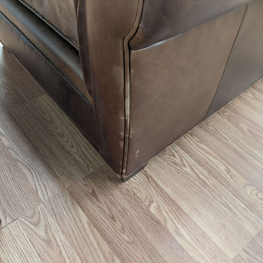 Pottery Barn by Mitchell Gold Brown Leather Armchair and Ottoman