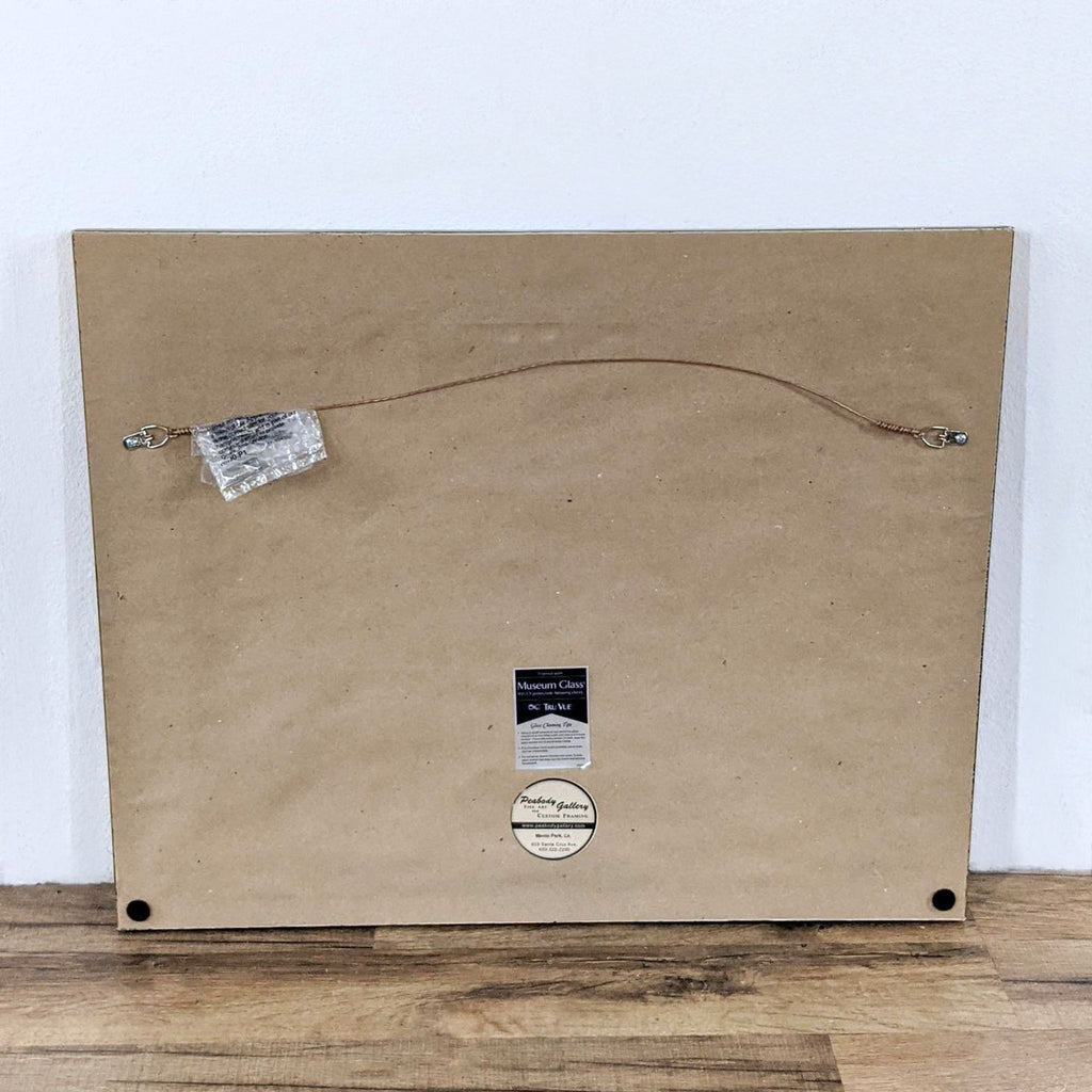 3. Back view of framed Drawing & Painting from Reperch, featuring a hanging wire and gallery label.