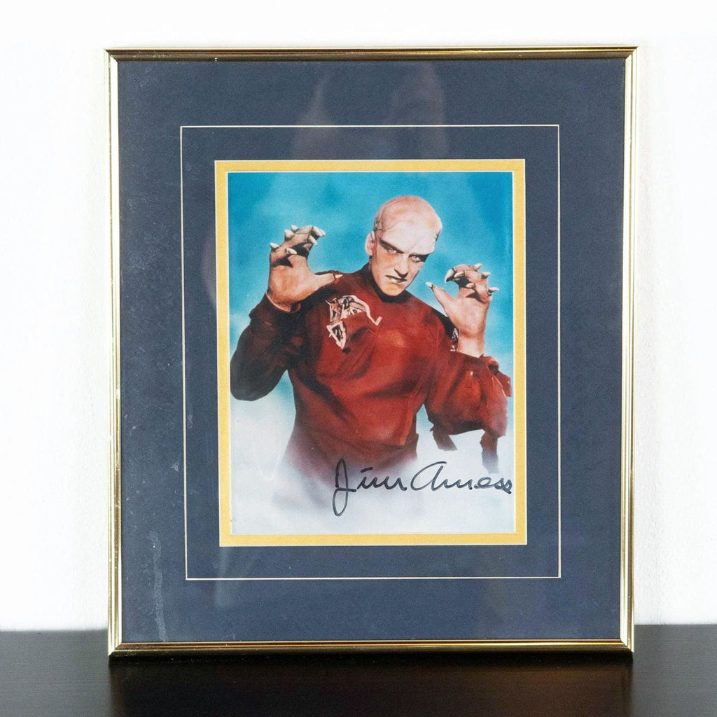 3. Reperch brand framed autographed movie photo print, category Prints & Maps, clawed character in costume.